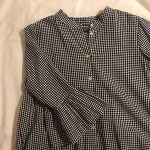 Madewell black white gingham bell sleeve medium
